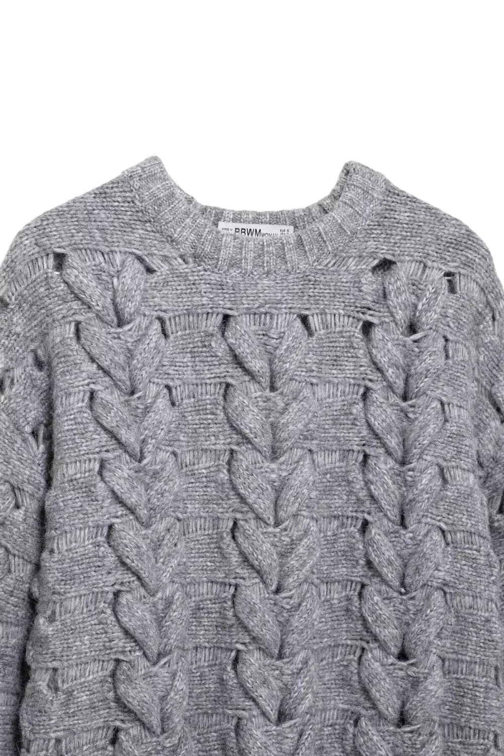 ' Mackenzie' Cabled Rib-Collar Long-Sleeve Knit Sweater