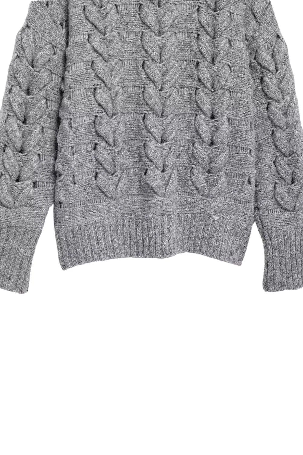 ' Mackenzie' Cabled Rib-Collar Long-Sleeve Knit Sweater