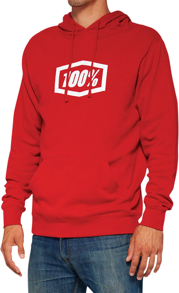 100% Icon Pullover Hoodie - Red - Large 20029-00012