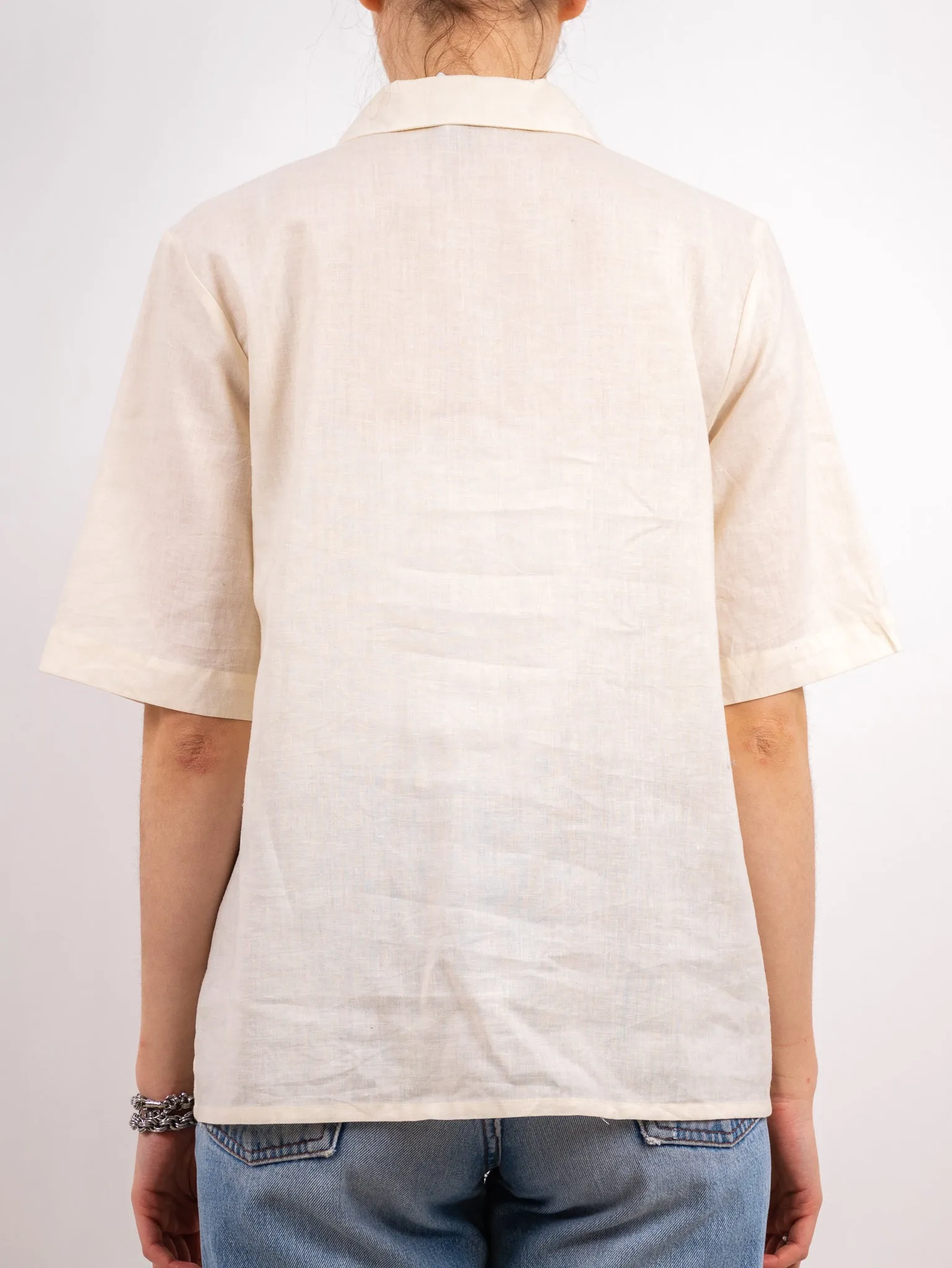 1990's ALEXON embroidered linen t shirt