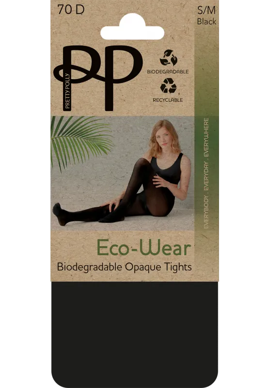 70D Eco-Wear Opaque Tights In Black - Pretty Polly