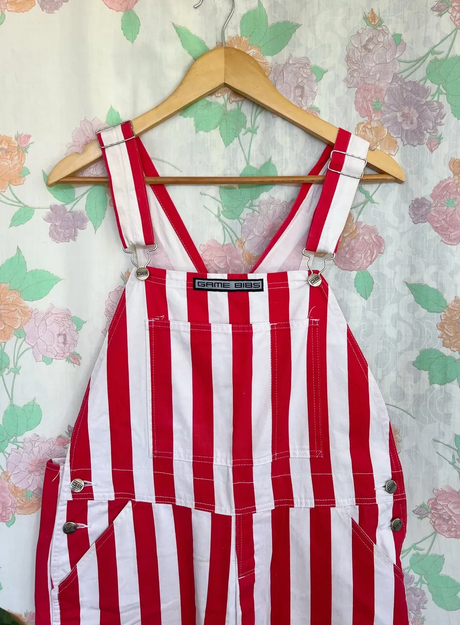 90's Iconic Red Stripes Overall