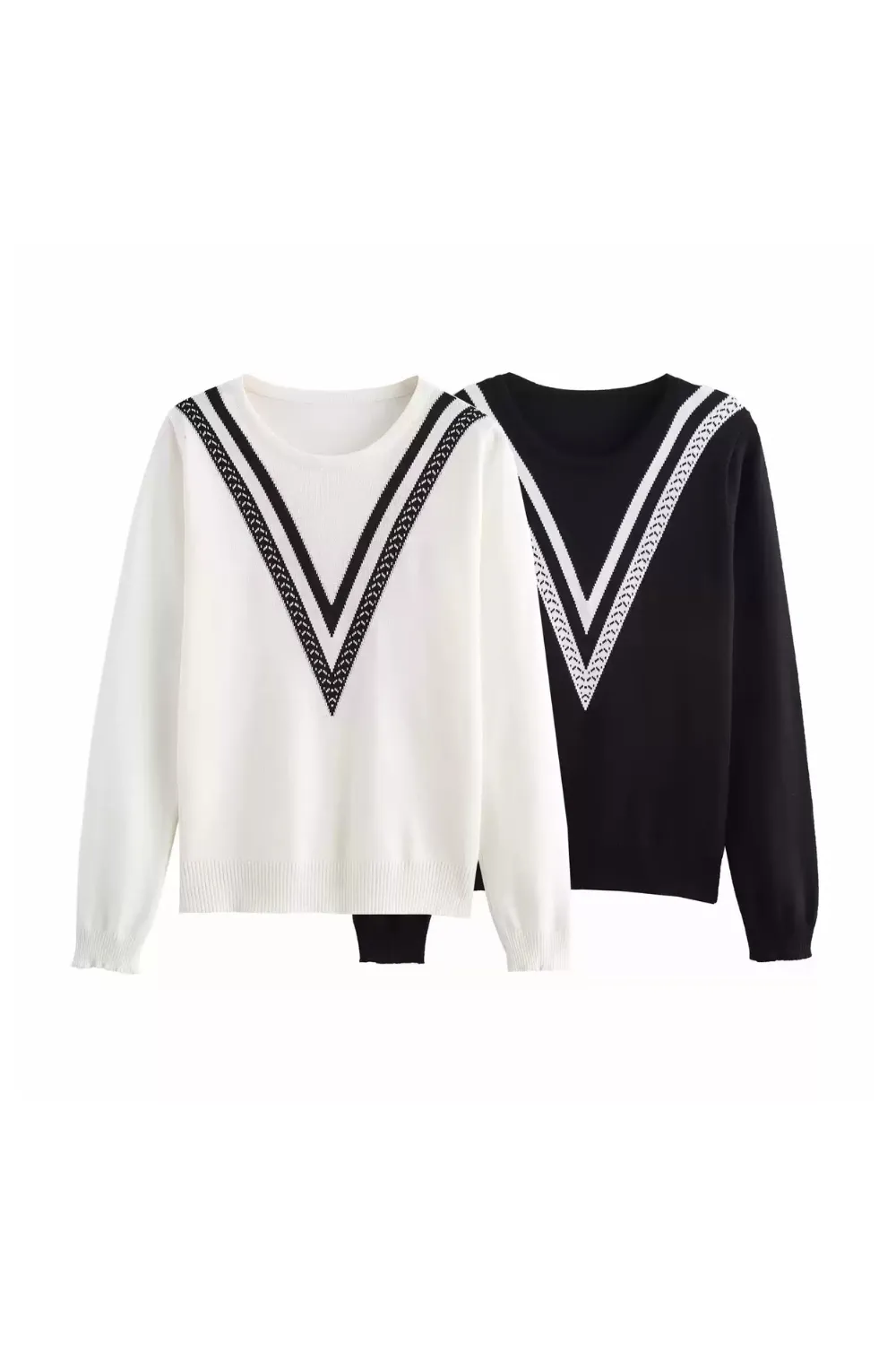 'Addison' Color-Block Long Sleeve Knit Pullover