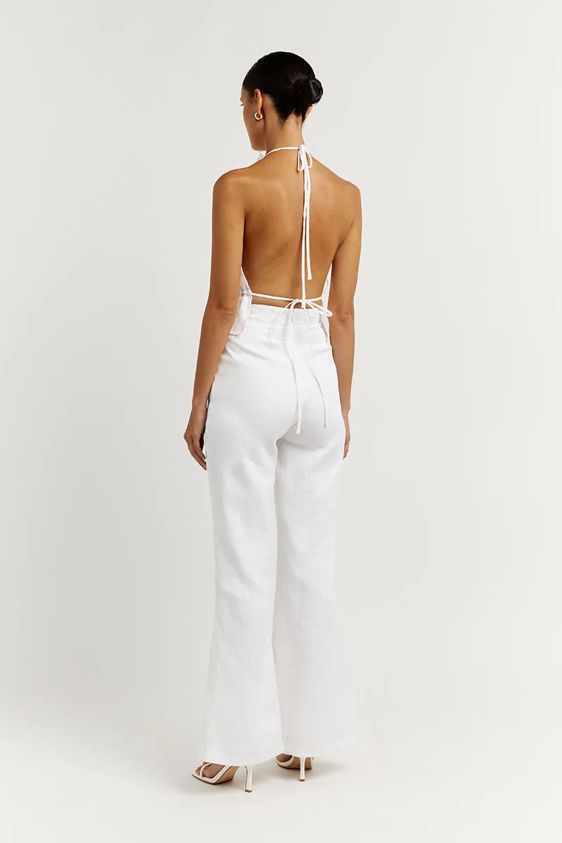 AISLE WHITE RAMIE BACKLESS TOP