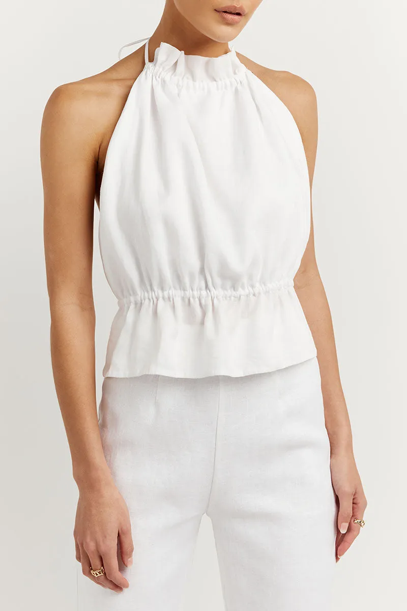 AISLE WHITE RAMIE BACKLESS TOP