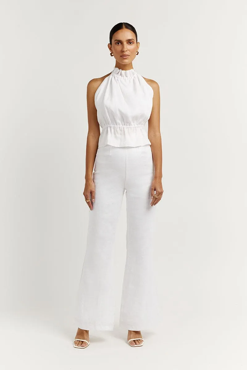 AISLE WHITE RAMIE BACKLESS TOP