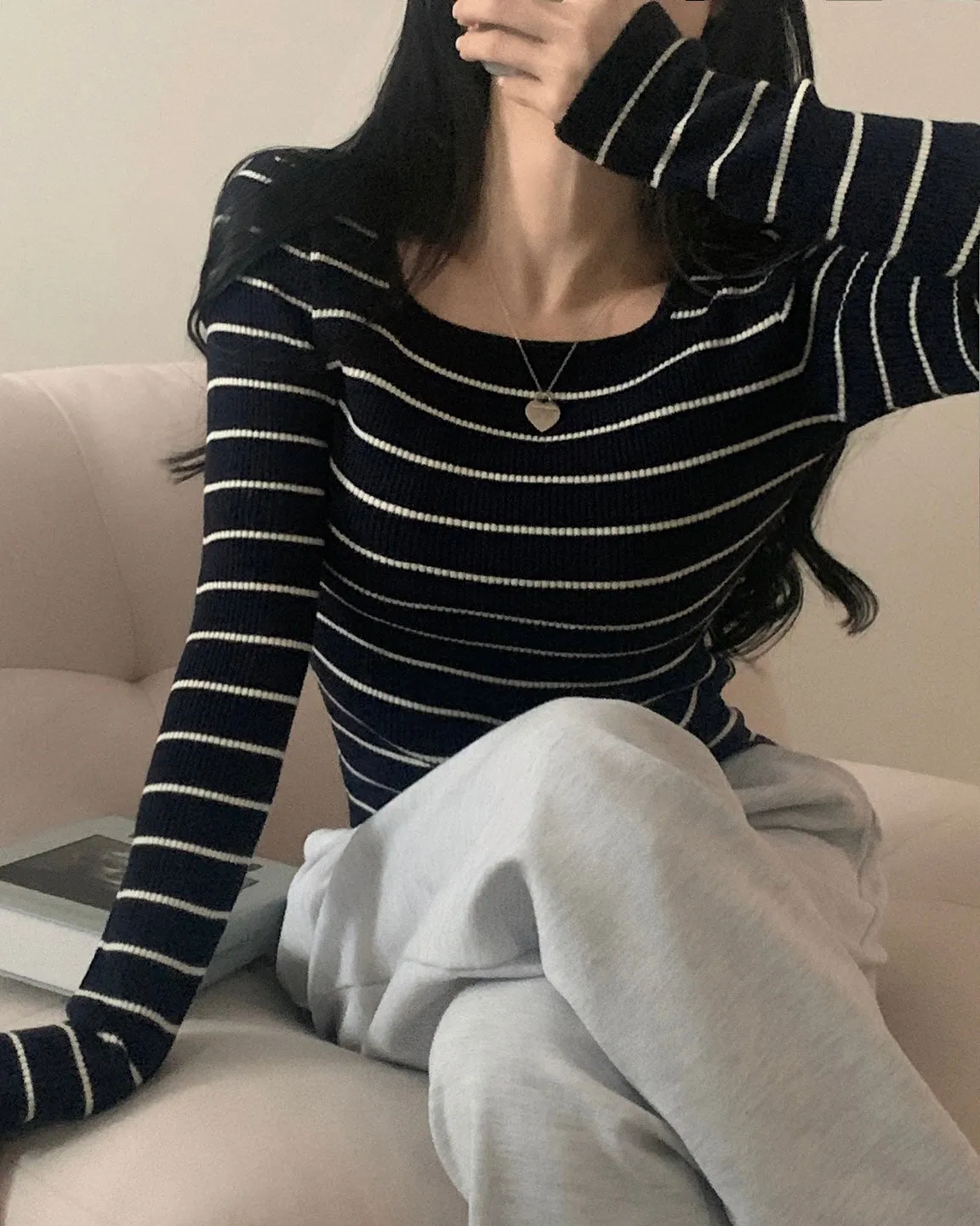 Alina Striped Knit Top