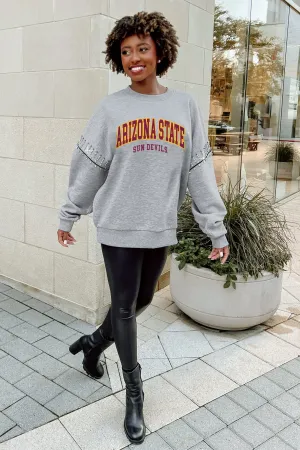 ARIZONA STATE SUN DEVILS COMPETITIVE EDGE JEWEL TRIM SLEEVE FLEECE PULLOVER