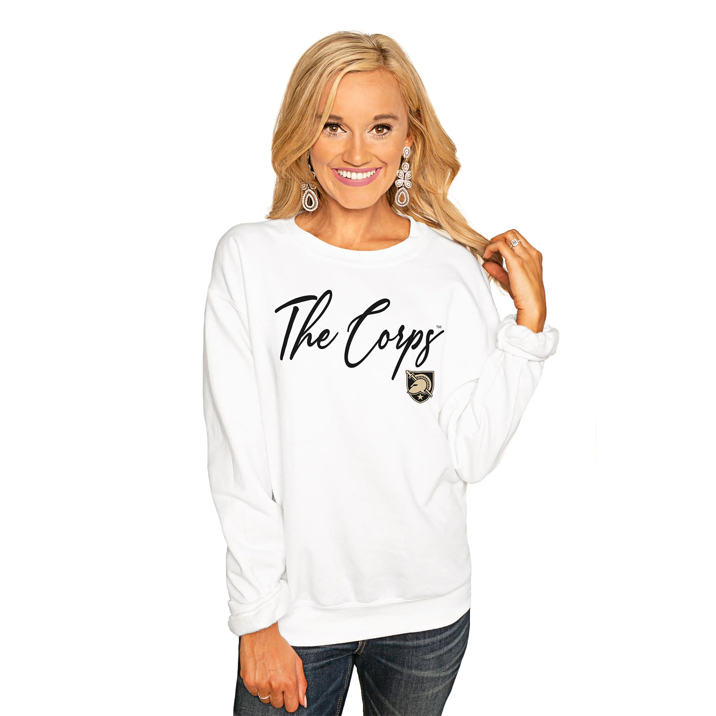 ARMY BLACK KNIGHTS "WIN THE DAY" PERFECT COZY CREW SWEATSHIRT