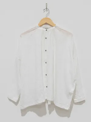 Azumadaki Ramie Flocky Dot Shirt - White