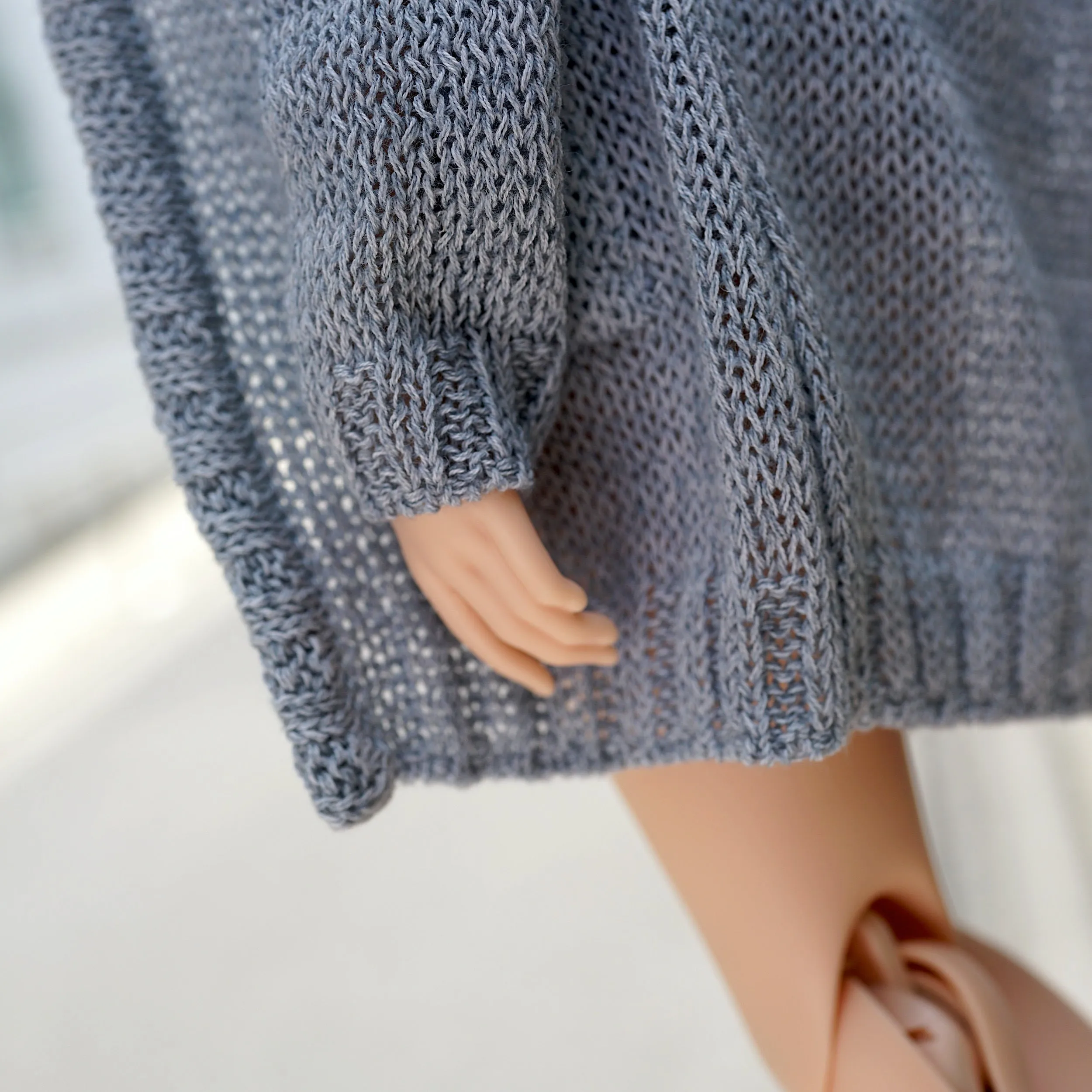 Baggy Knit Cardigan (Pastel Blue)