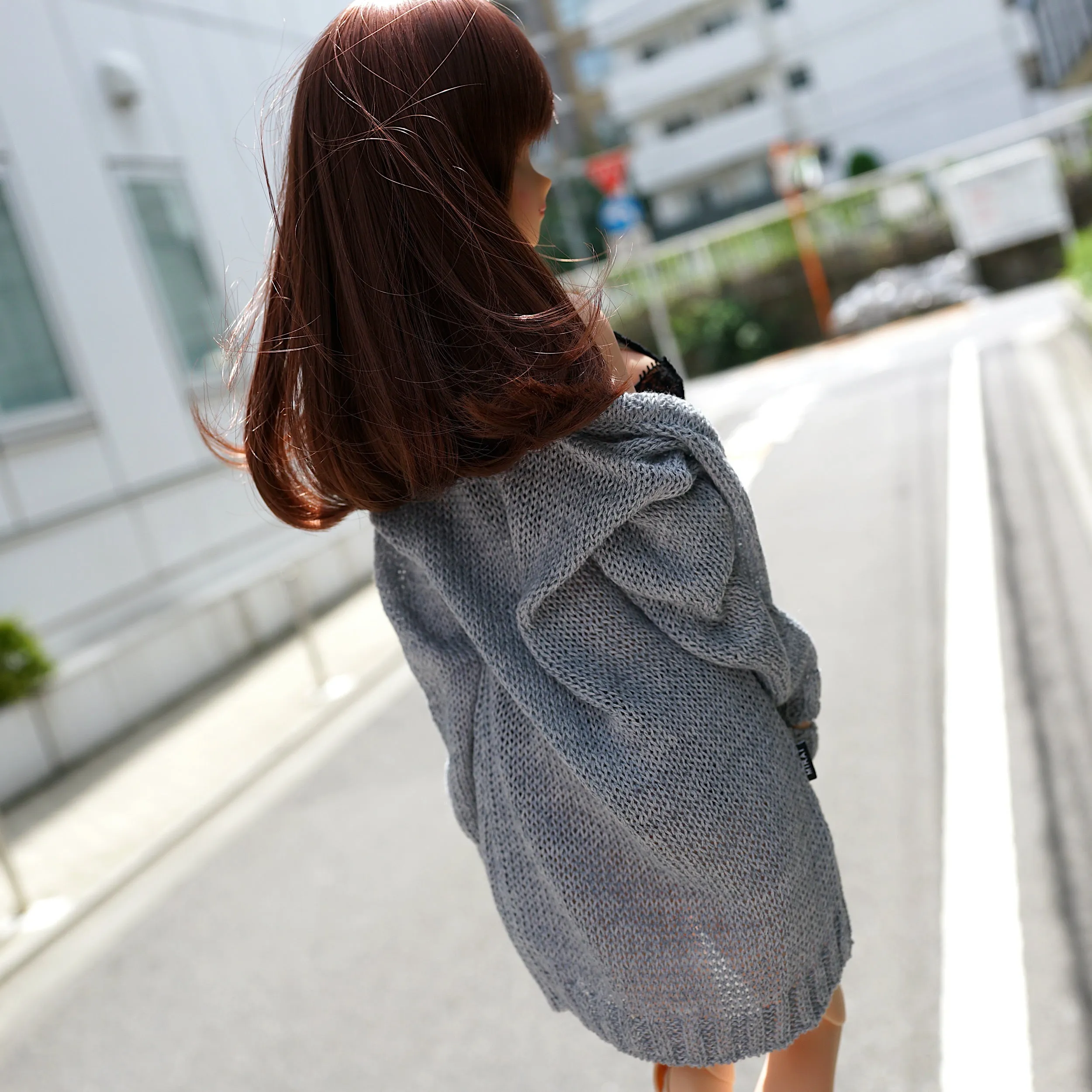 Baggy Knit Cardigan (Pastel Blue)