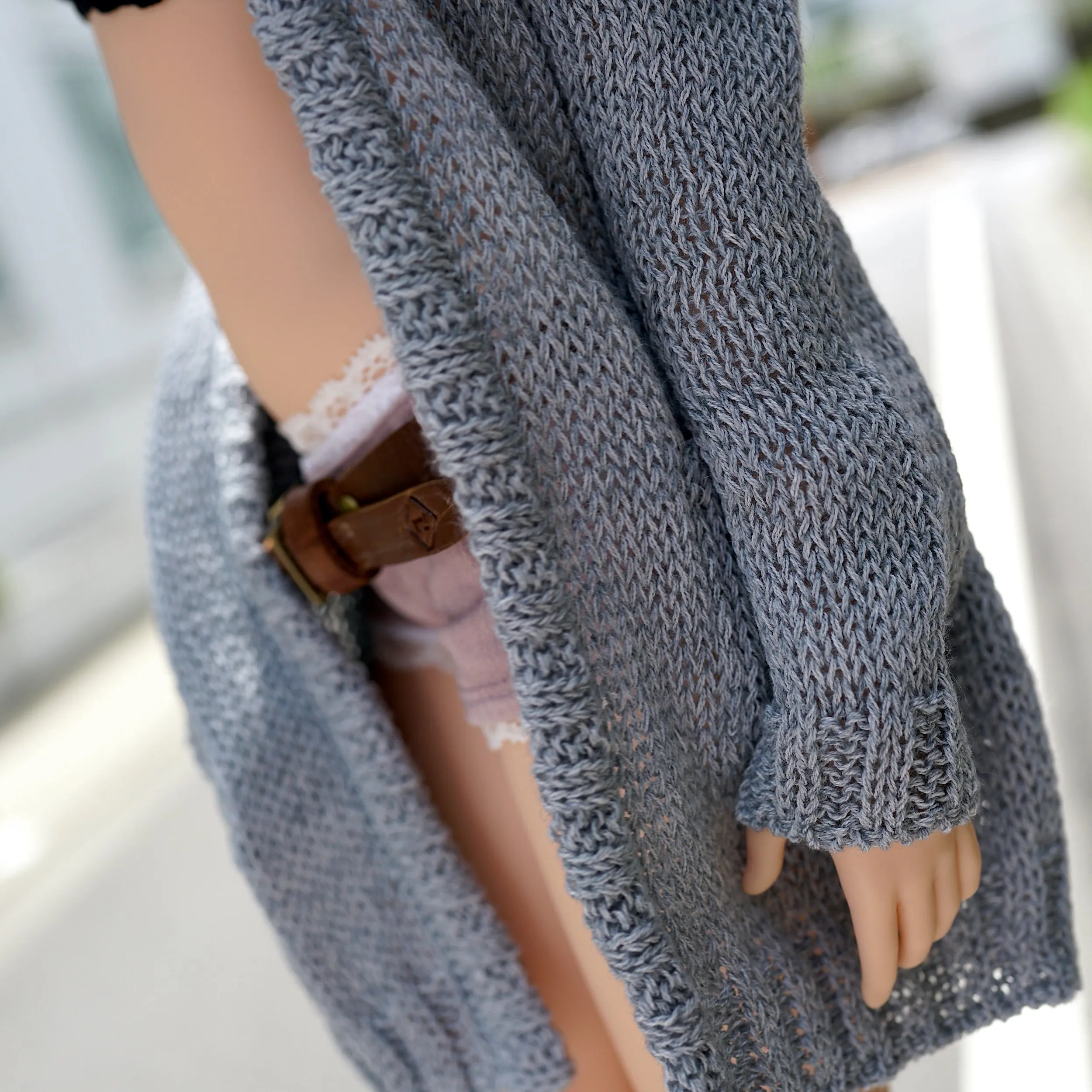 Baggy Knit Cardigan (Pastel Blue)