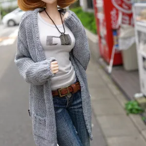 Baggy Knit Cardigan (Pastel Blue)