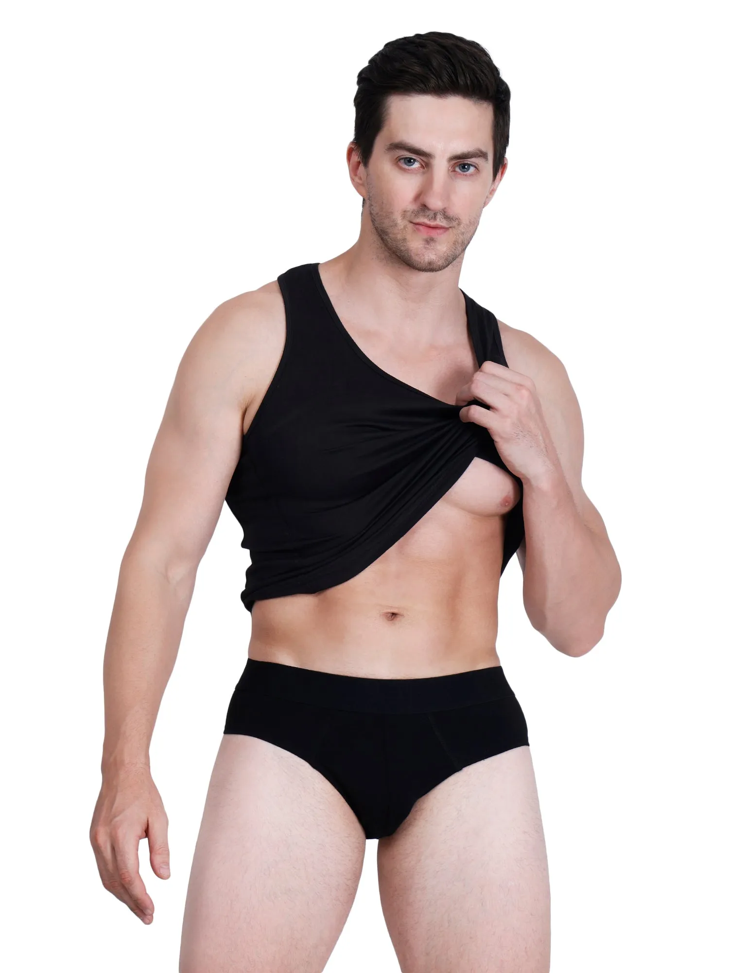 Bamboo Fabric Men's Underwear Super Comfortable,Ultrasoft, Anti Bacterial Briefs, Moisture Wicking | Black