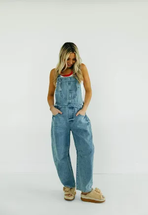 Barrel Denim Overalls - Denim