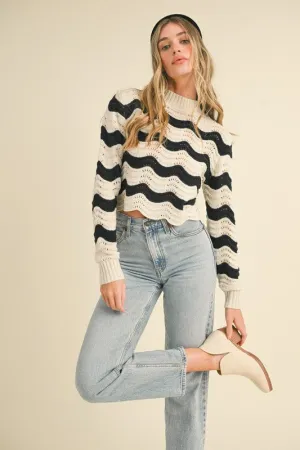 Black & White Knit Top