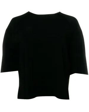 Black Compact Knit Top