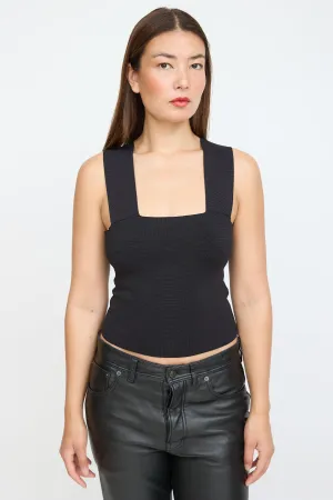 Black Knit Sleeveless Top