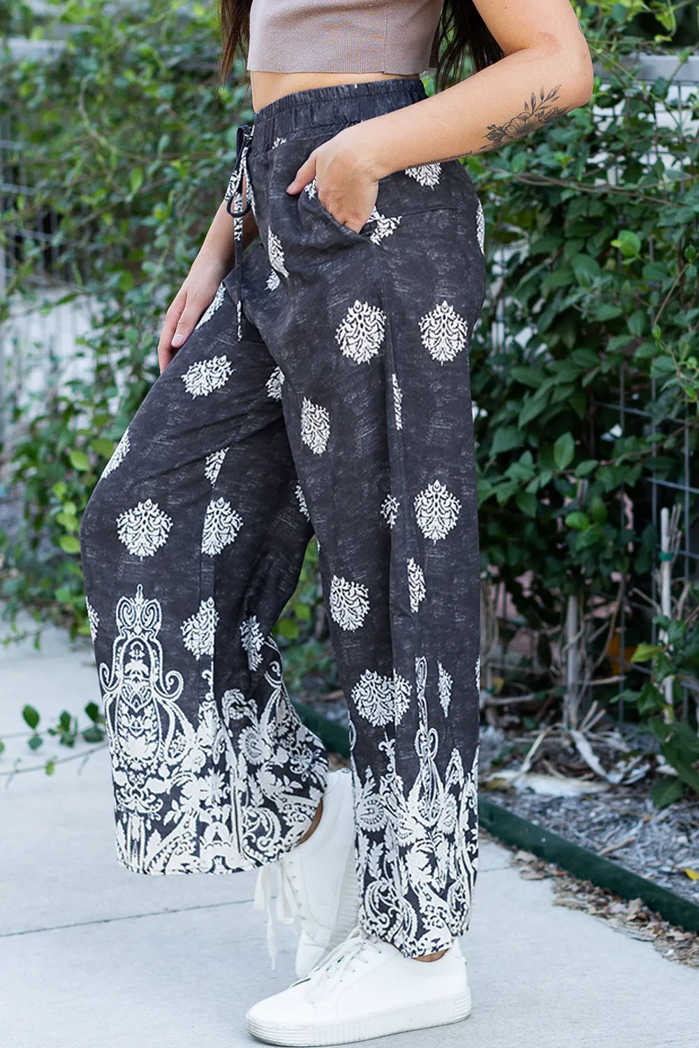 Bohemian Printed Wide Leg Pants