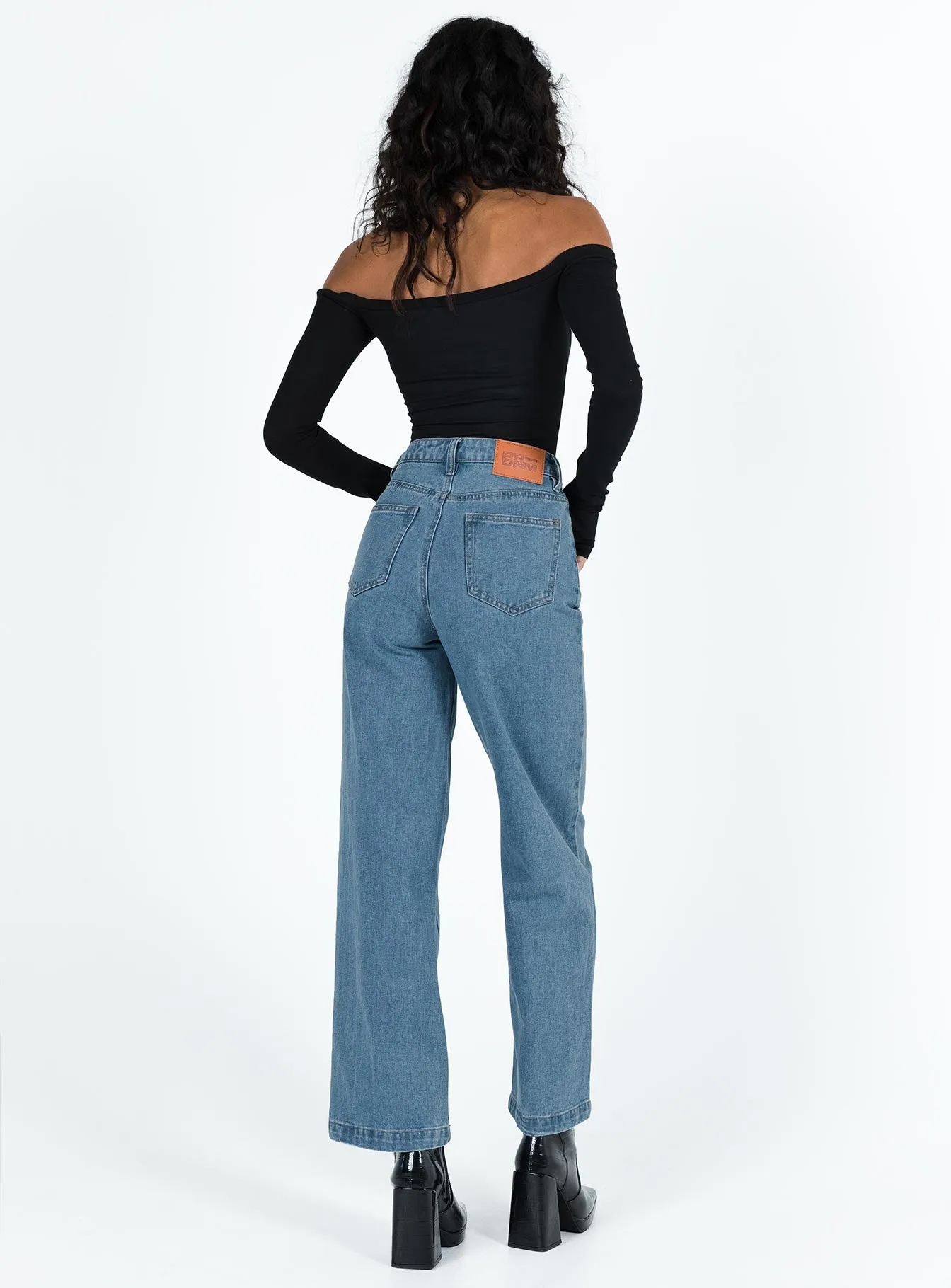 Booran Wide Leg Mid Wash Denim Jean