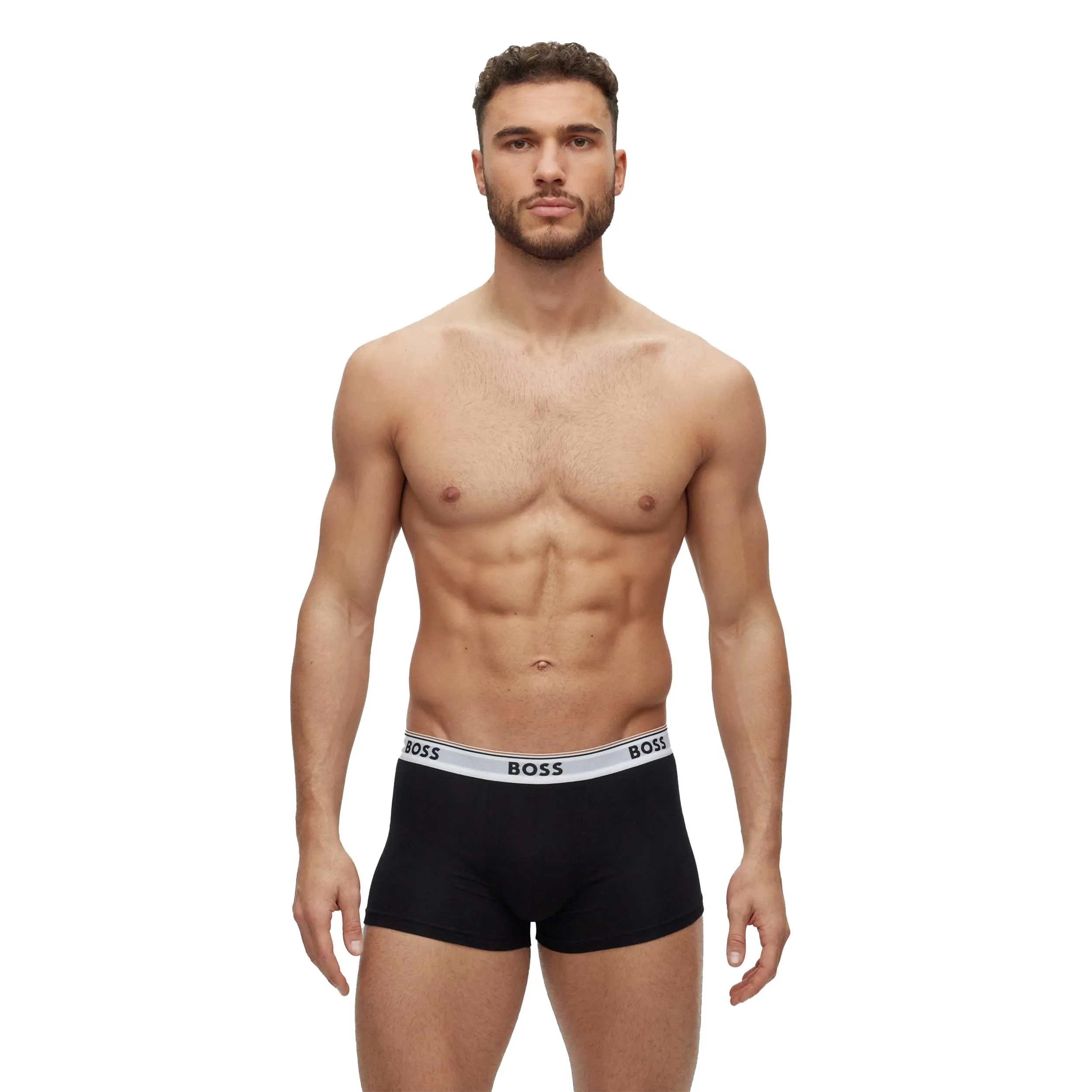 BOSS Trunk 3P Power Underwear in Black