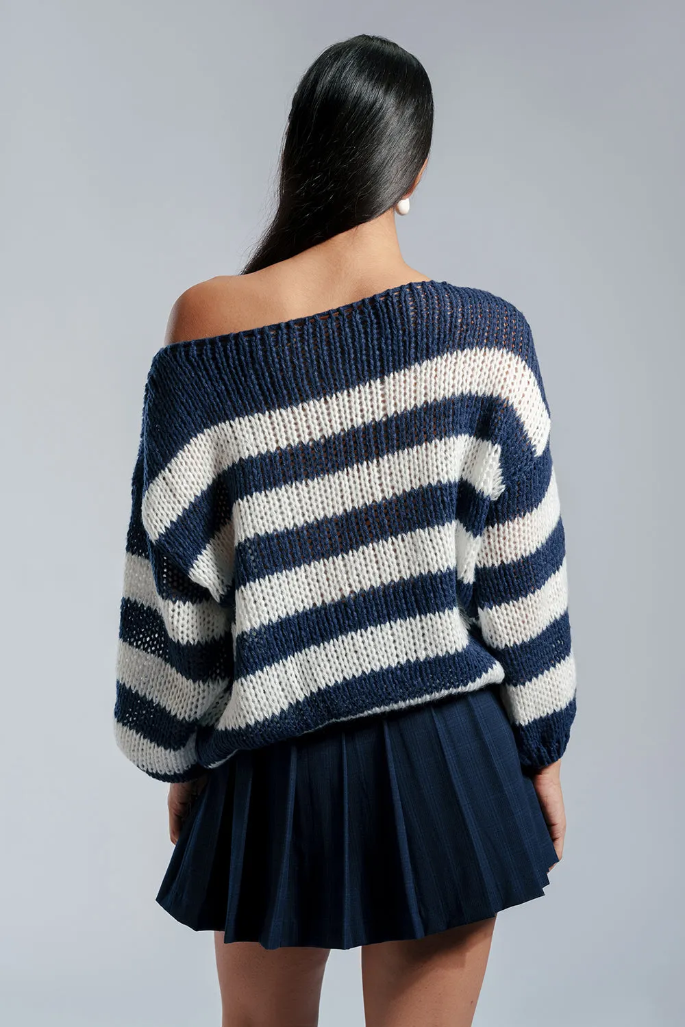 Breezy Navy Striped Pullover