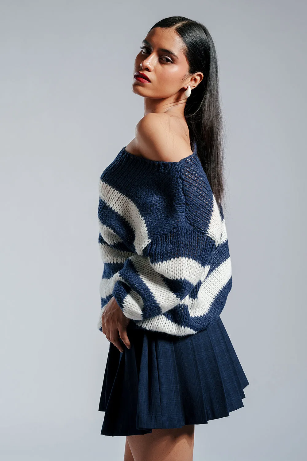 Breezy Navy Striped Pullover