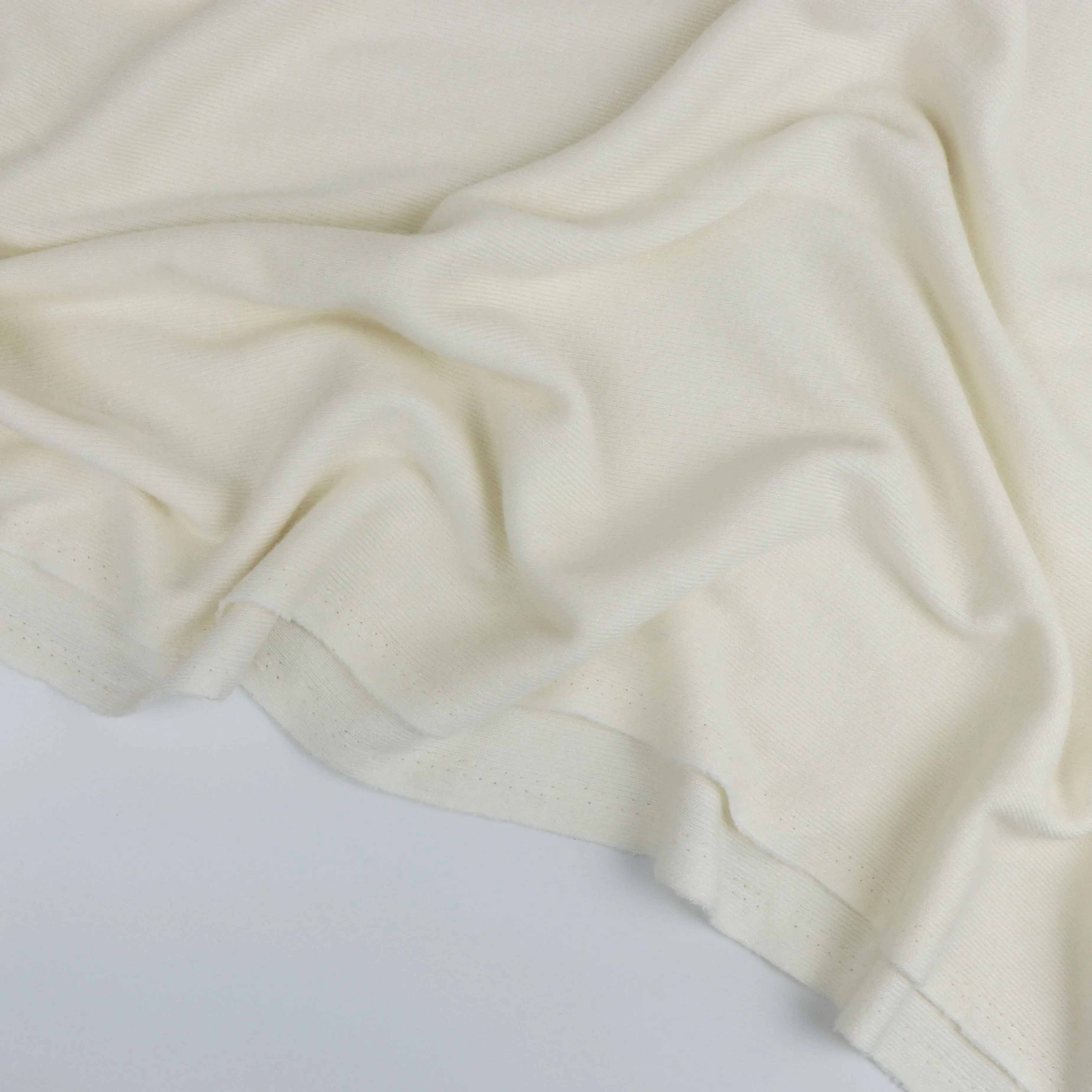 Brushed Ribbed Jersey Knit - Light Cream