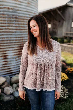 Buttons & Floral Knit Top