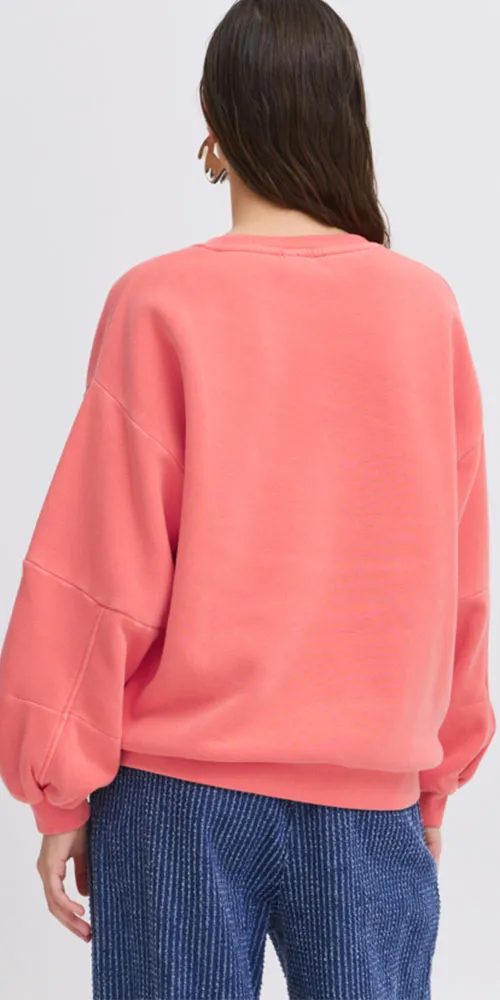 B.Young Cozy Pullover, washed vivid coral