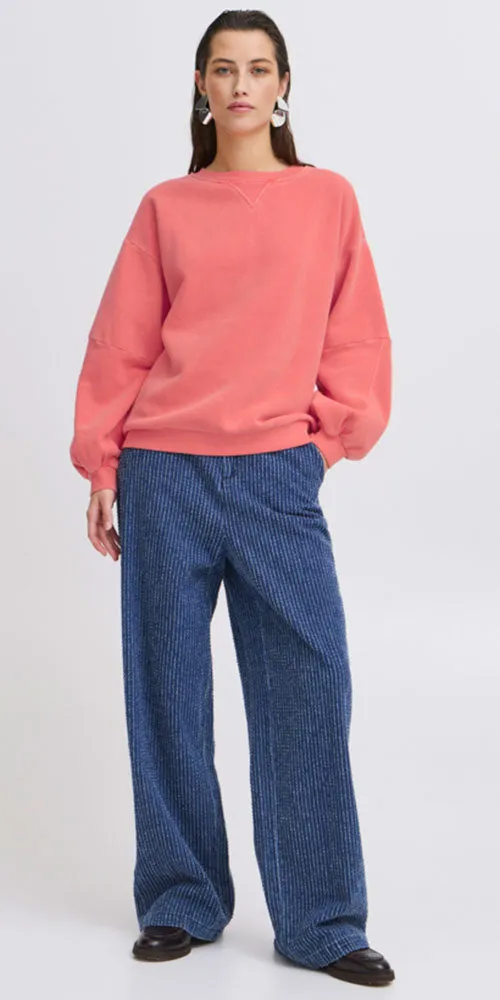 B.Young Cozy Pullover, washed vivid coral