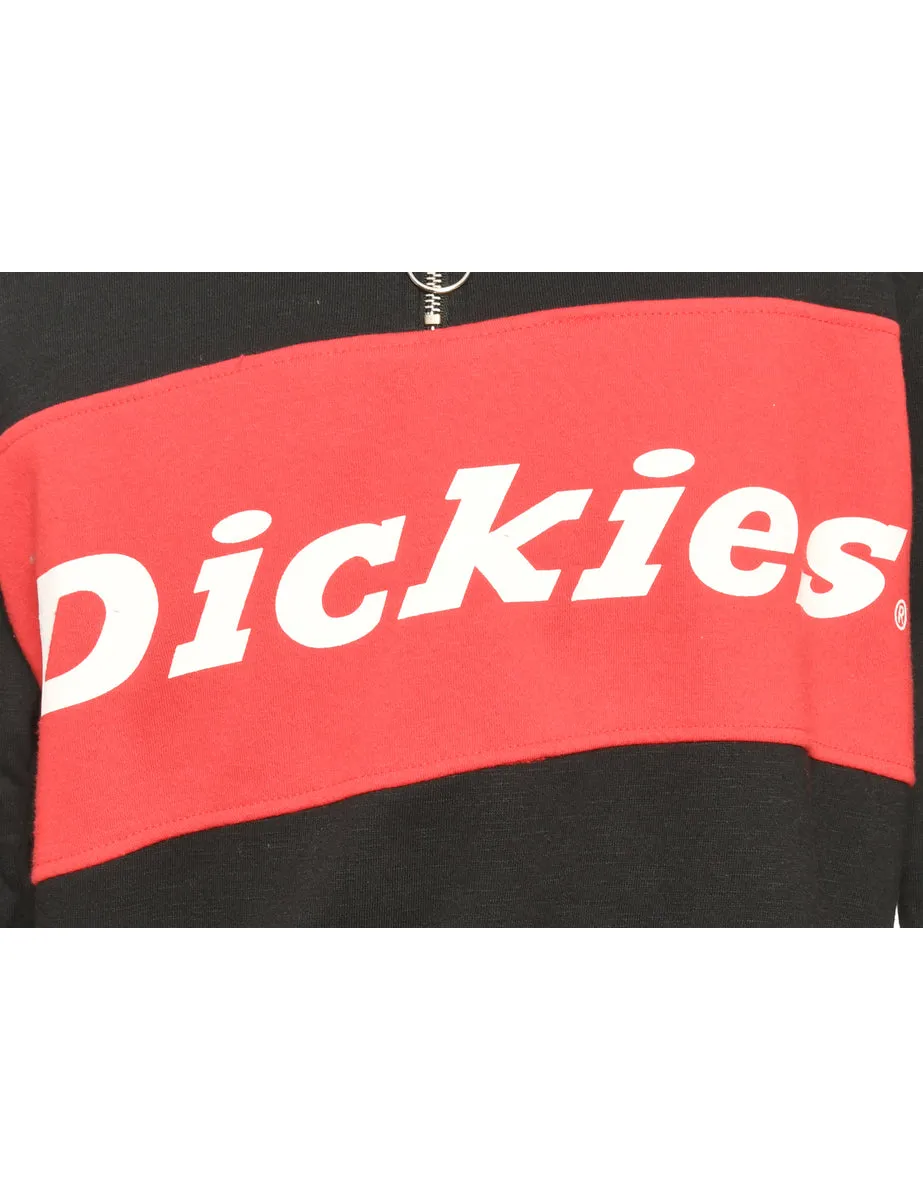 Dickies Cropped Black & Red Sweatshirt - M