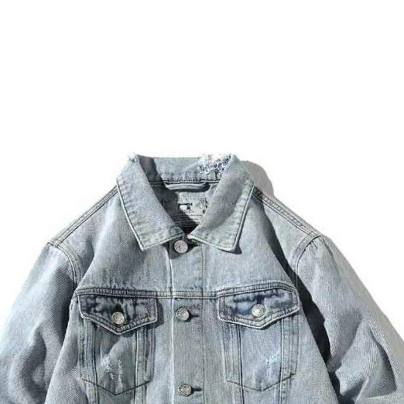 Distressed Denim Jeans Jacket