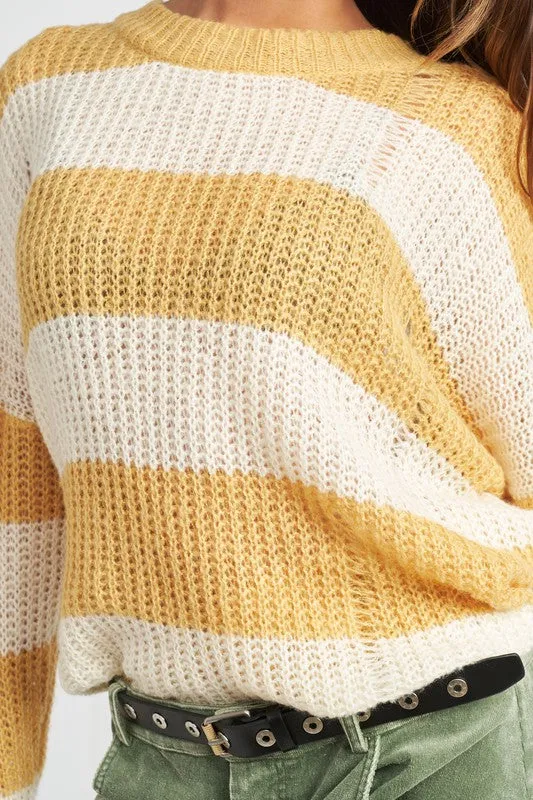 DISTRESSED KNIT Sweater Top