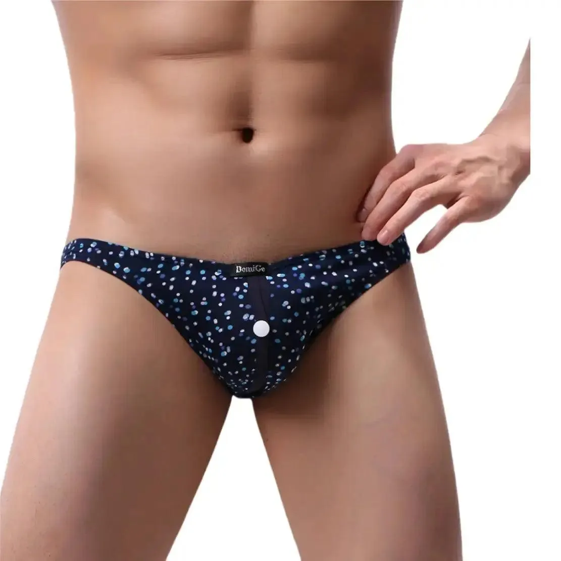 DomiGe Men's Briefs with Flexible Waistband Easy-Access Front Open Button