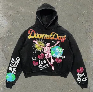 Doomsday Skull Print Casual Street Hoodie