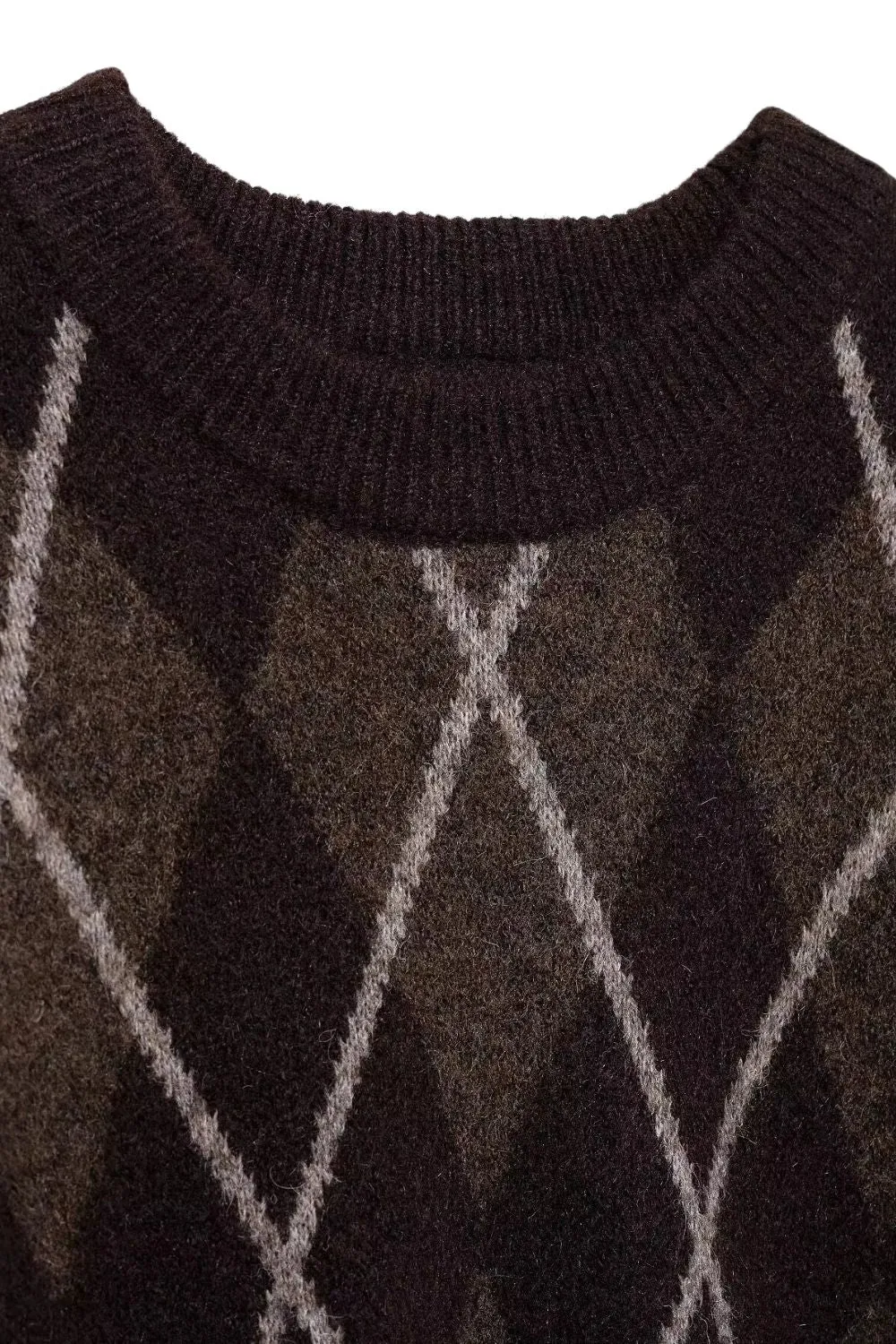 'Eduardo' Diamond Pattern Knitted Sweater