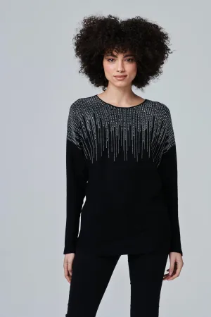 Embellished Neckline Knit Top