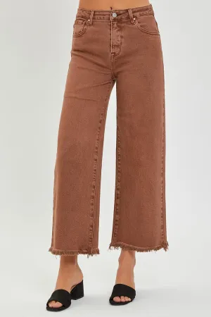 Espresso Tummy Control High Rise Wide Jeans