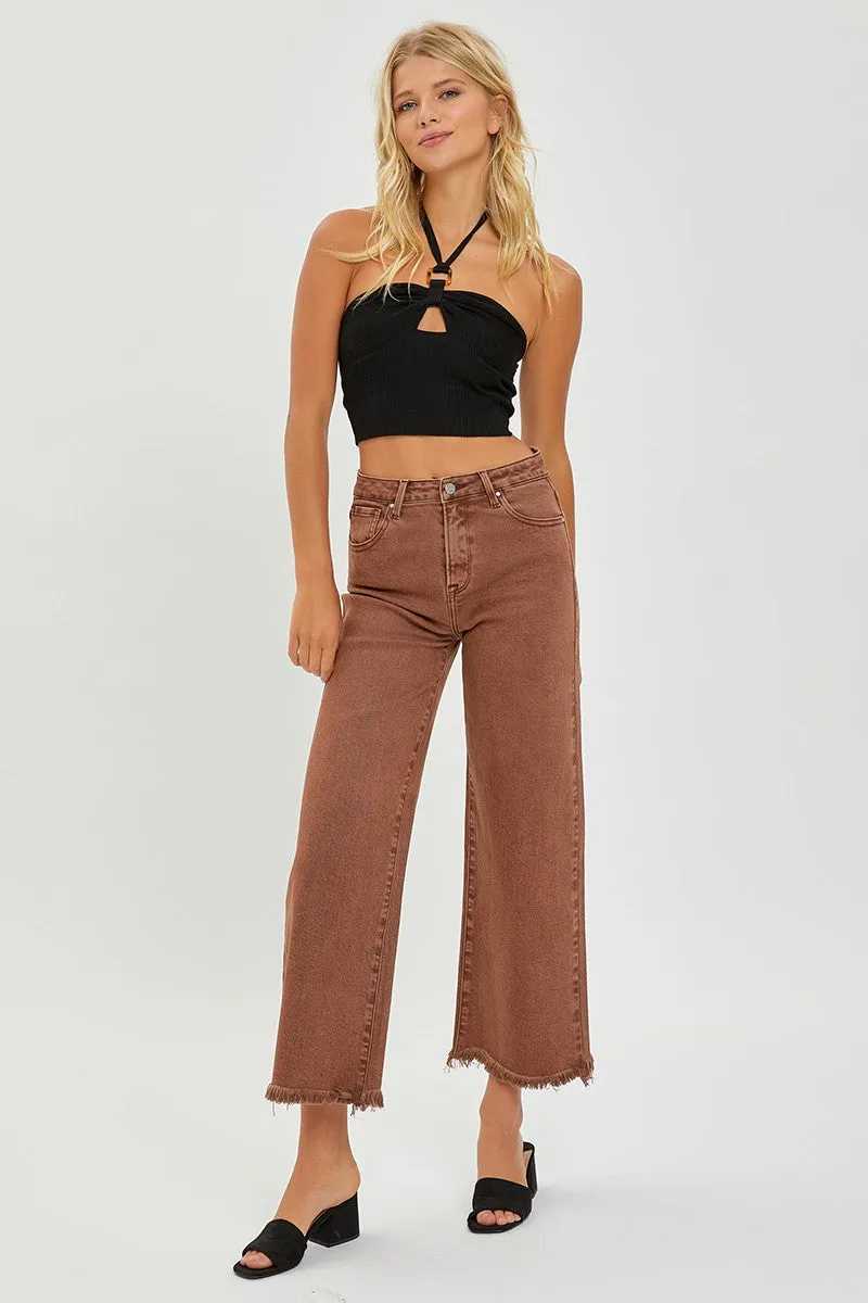 Espresso Tummy Control High Rise Wide Jeans