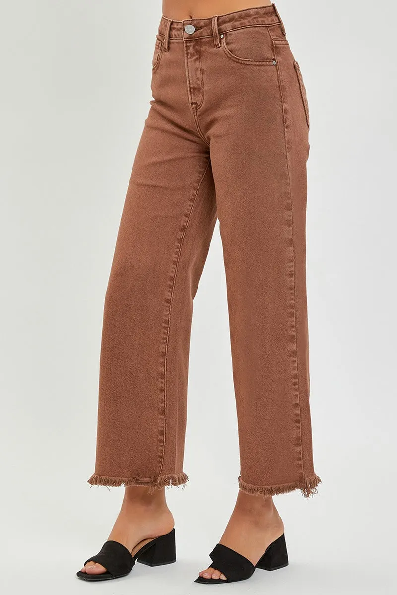 Espresso Tummy Control High Rise Wide Jeans