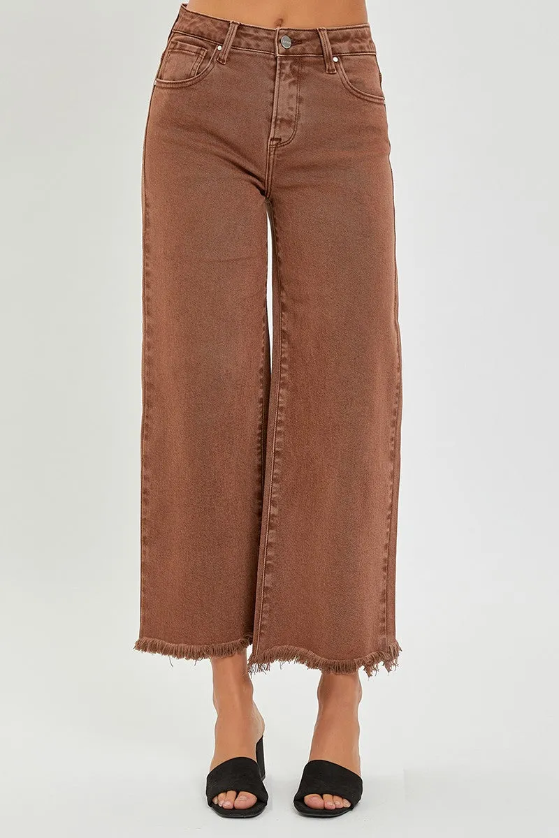 Espresso Tummy Control High Rise Wide Jeans