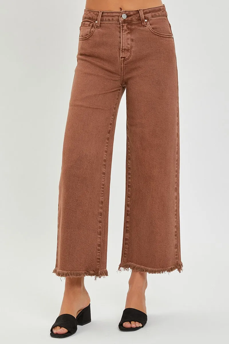 Espresso Tummy Control High Rise Wide Jeans