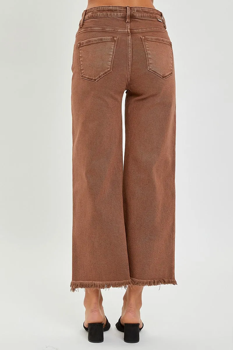 Espresso Tummy Control High Rise Wide Jeans