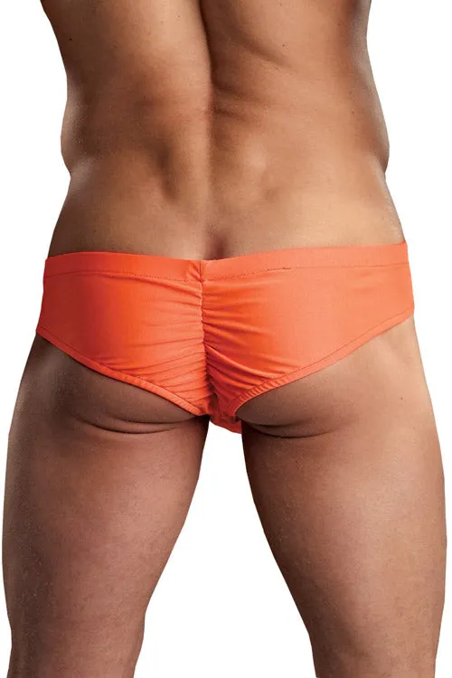 Euro Male Spandex Pouch Butt Contour Brief Underwear - Orange