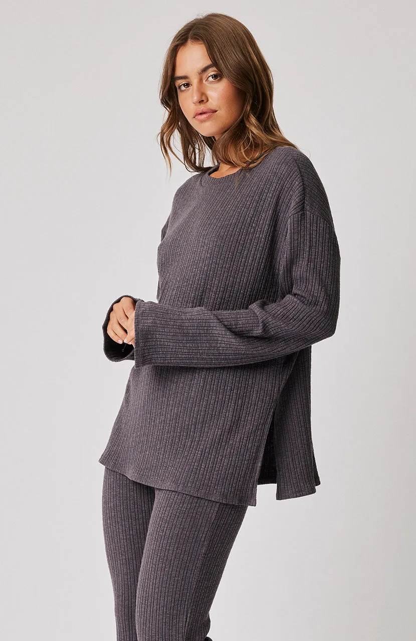 Eva Knit Top - Charcoal Knit