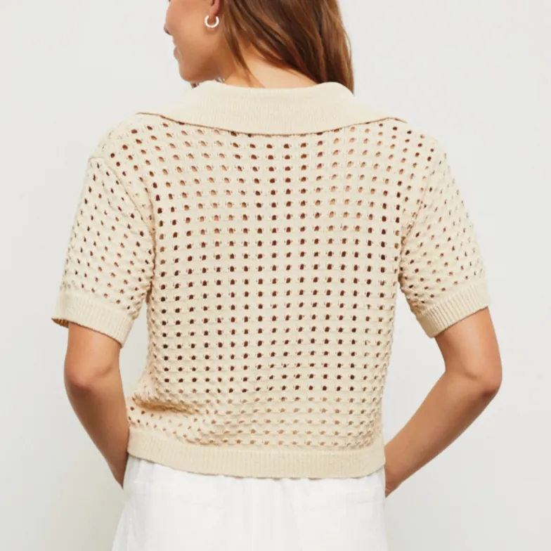 Evening in Croatia Crochet Rib Collar Top