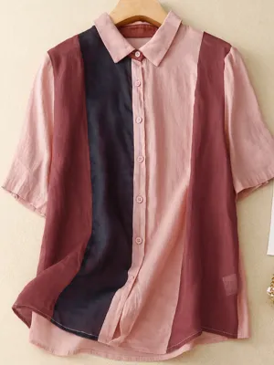 Everday Short-Sleeve Button-Up Shirt top