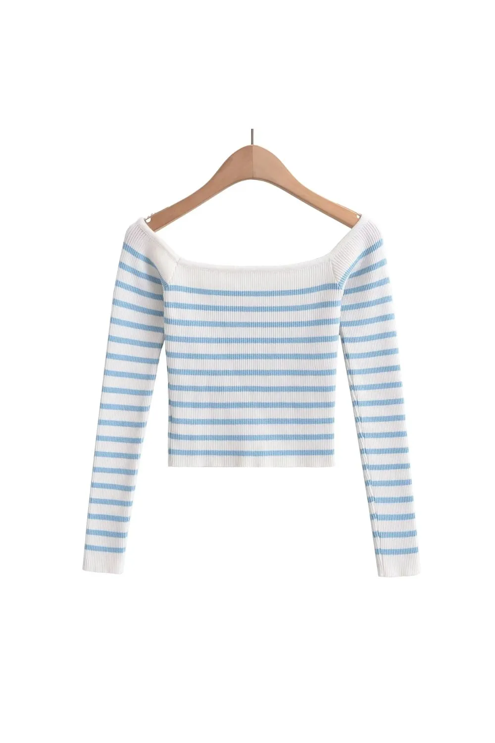 'Everly' Striped Boat Neck Knit Top